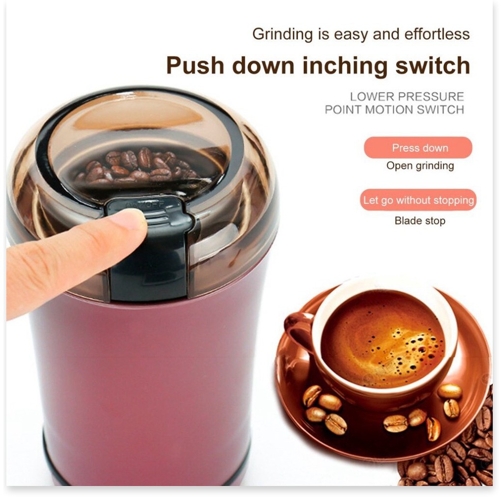 Máy xay cafe mini 𝑭𝑹𝑬𝑬𝑺𝑯𝑰𝑷 Máy xay cà phê tại nhà công suất lớn nghiền bột đa năng xay ngũ cốc 9585