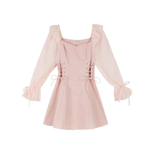 Váy xoè tiểu thư ❤️FREESHIP❤️ dây rút sườn chiết eo thời trang hè cho nữ