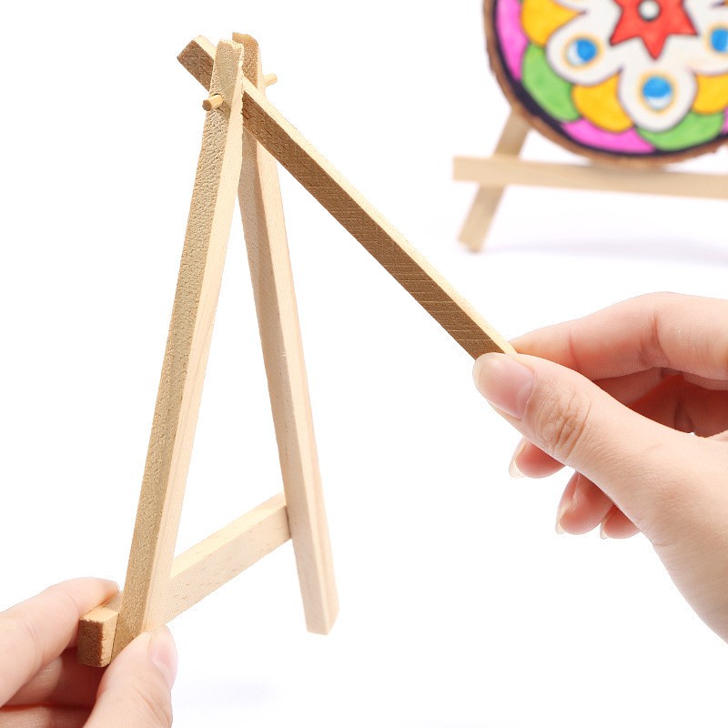 Giá Đỡ Trưng Bày Bưu Thiếp / Điện Thoại Bằng Gỗ Hình Tam Giác Có Thể Gấp Gọn Sáng Tạo