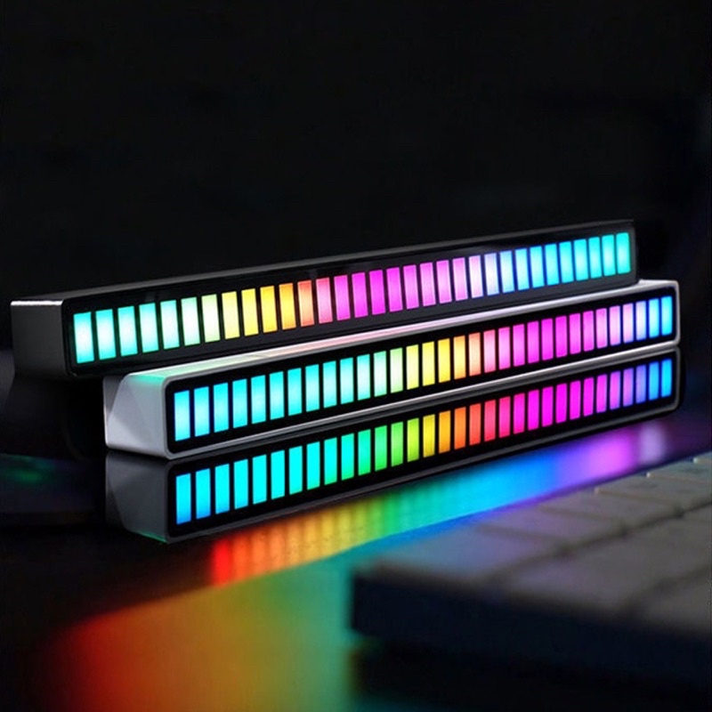 Thanh đèn Led RGB nháy theo nhạc, cảm biến âm thanh cực nhạy, có chân đế trang trí, thích hợp để bàn máy tính