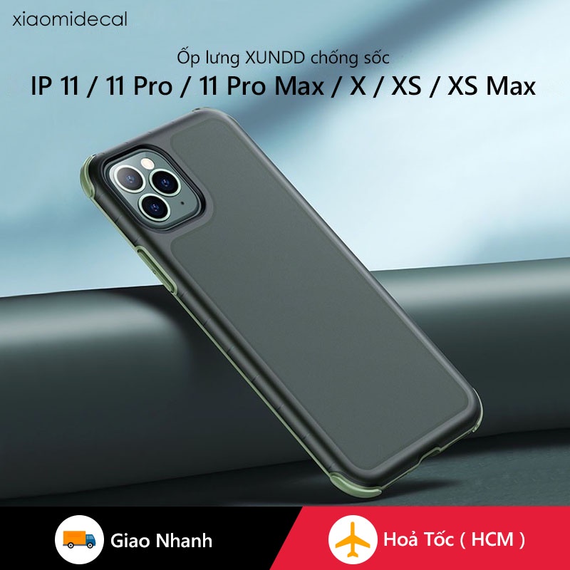 Ốp lưng XUNDD iPhone 11/ 11 Pro/ 11 Pro Max / iPhone X/ XS/ XR/ XS MAX, Chống sốc, Viền dẻo, Mặt lưng nhám, Chống bẩn