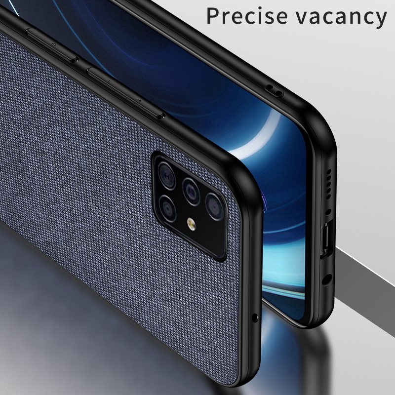 Ốp điện thoại TPU siêu mỏng mềm phối vải và hybrid thời trang cho Samsung Galaxy Note 10 Lite