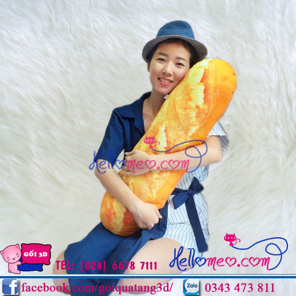 Gối Ôm Bánh Mì 3D (60cm)
