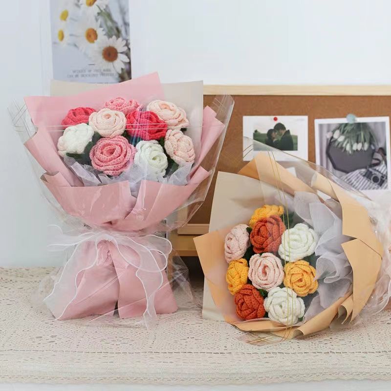 Sản Phẩm Hoàn Thiện Bó Hoa Hồng Nhân Tạo Làm Quà Tặng Sinh Nhật Bạn Gái / Lễ Tốt Nghiệp