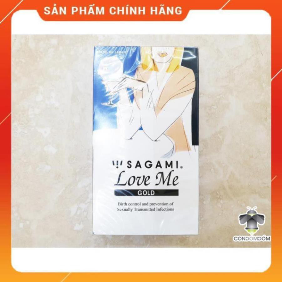 hộp 10c Bao cao su Sagami Love Me Gold trơn mỏng /áo mưa