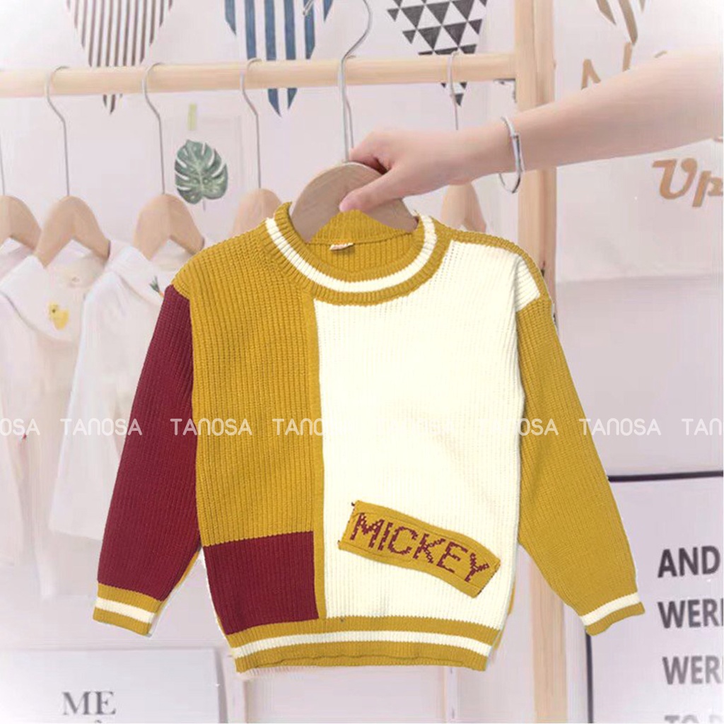 Áo len dài tay TANOSA thời trang trẻ em thu đông cho bé trai và gái 8-18kg