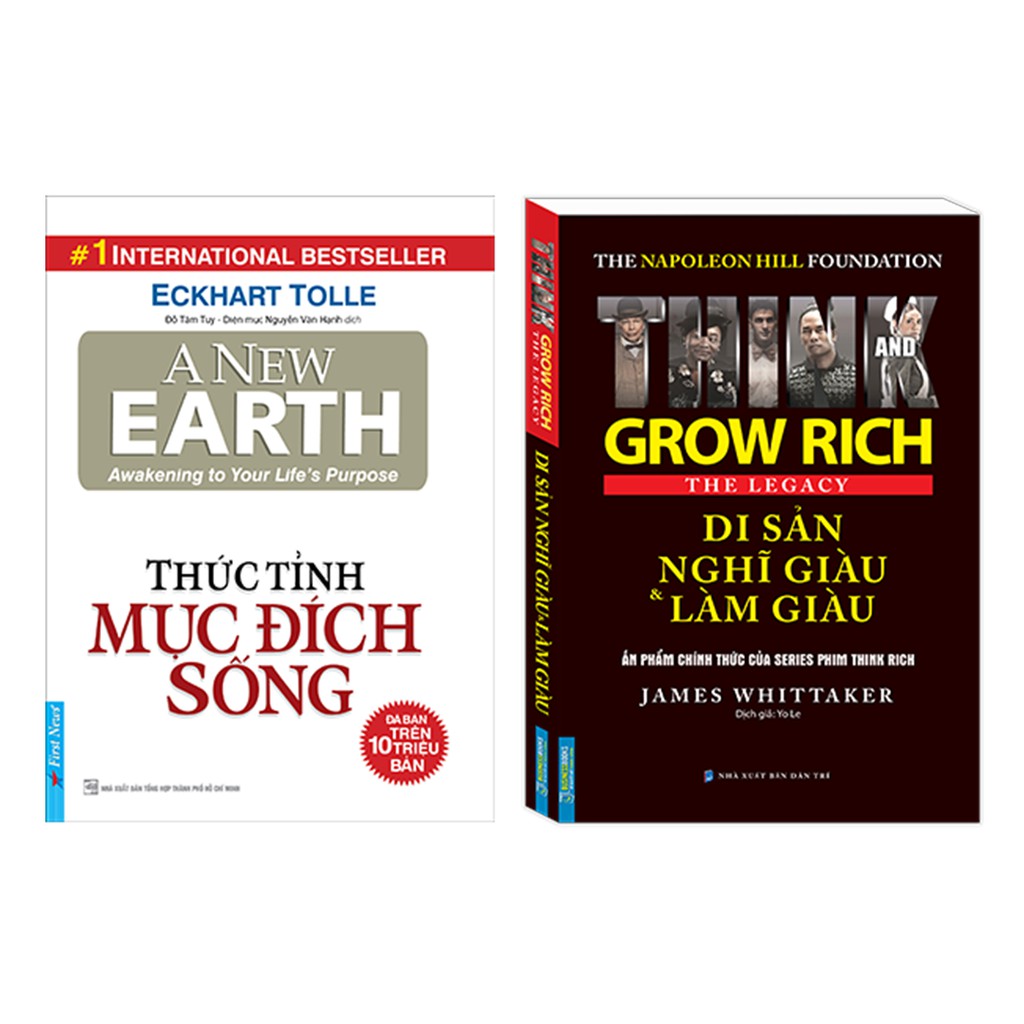 Sách - Combo Di sản nghĩ giàu và làm giàu (The Napoleon Hill Foundation Grow Rich The Legacy) &amp; Thức Tỉnh Mục Đích Sống