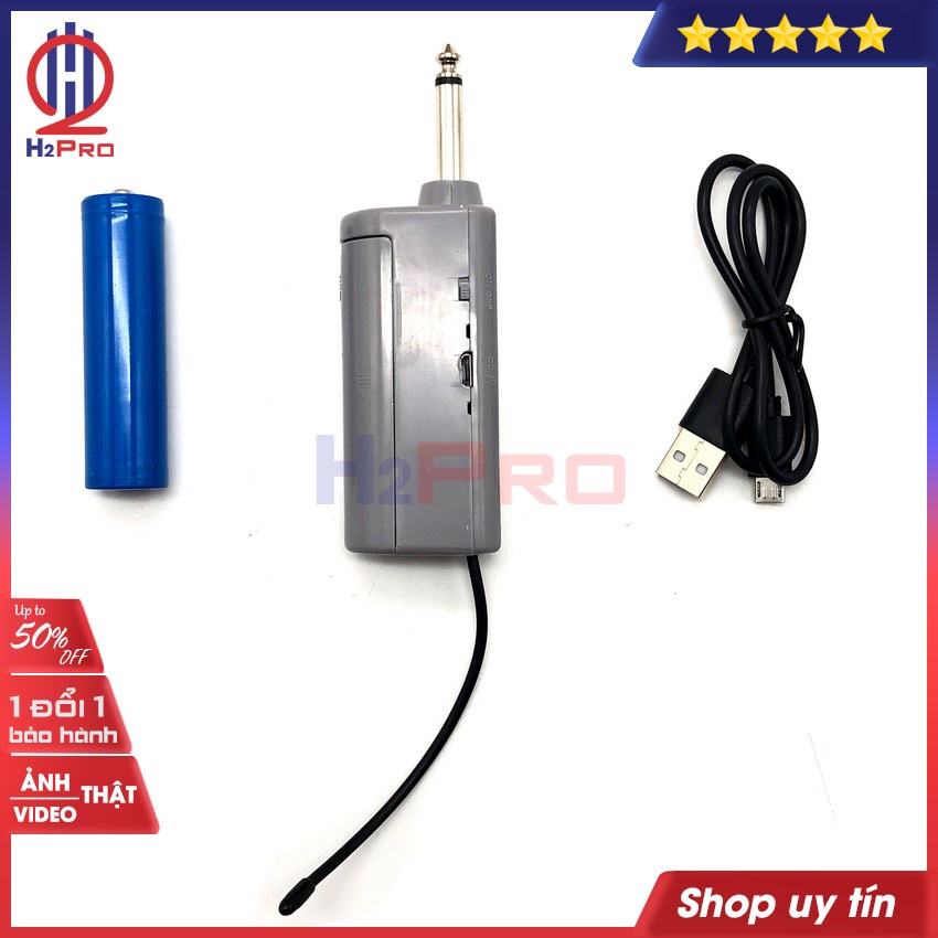 Micro không dây cao cấp JOA H2Pro hát hay-giảm hú (1 mic), micro không dây karaoke giá rẻ cho loa kéo (bộ quà 90K)