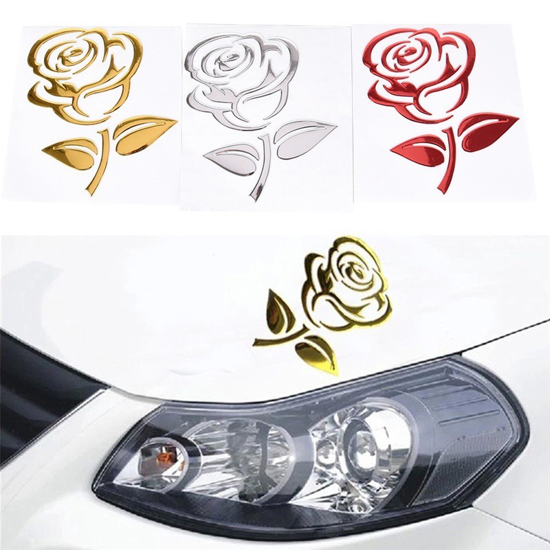 Miếng dán Sticker Hoa hồng nổi 3D