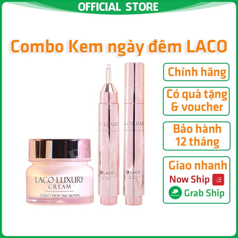 Combo Kem dưỡng da Ngày Đêm LACO - Nâng tone giảm nám cho da sáng mịn trẻ trung