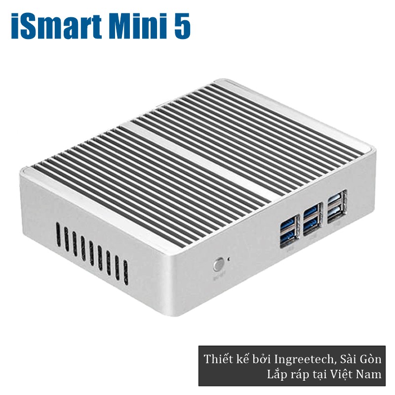 Mini PC Ingreetech iSmart Mini 5 - Intel Celeron 4C/4T RAM 4GB SSD 120GB - Hàng chính hãng - Thương hiệu Việt - Màu Bạc