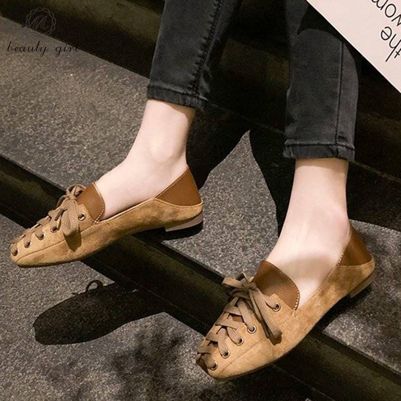 Giày búp bê mũi vuông đế bằng thời trang cho nữ sinh | BigBuy360 - bigbuy360.vn