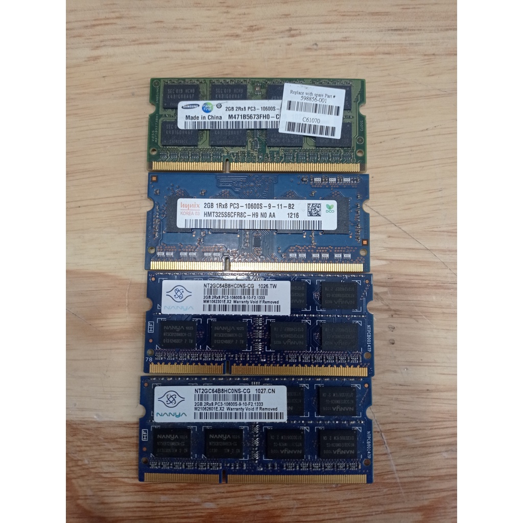 Ram laptop ddr3 1gb - 2gb - 4gb  hàng tháo máy