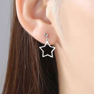 Bông tai nữ thời thượng hình ngôi sao năm canh và đính đá ruby cá tính trẻ trung quyễn rũ