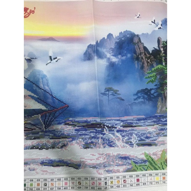 Tranh thêu chữ thập Thuận Buồm Xuôi Gió 3D 53520 (81*50) chưa thêu