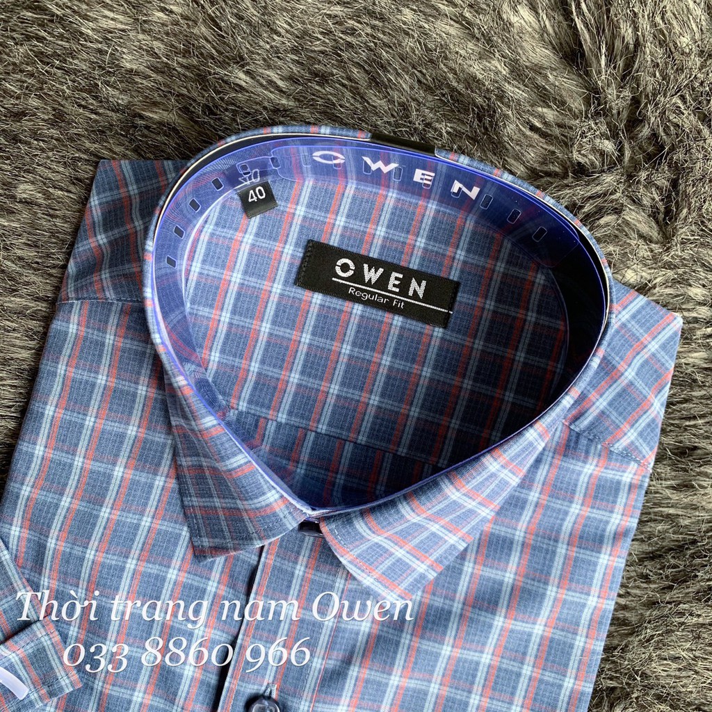 OWEN - Áo sơ mi dài tay Owen regularfit chất sợi tre ca rô xanh 23381 | BigBuy360 - bigbuy360.vn