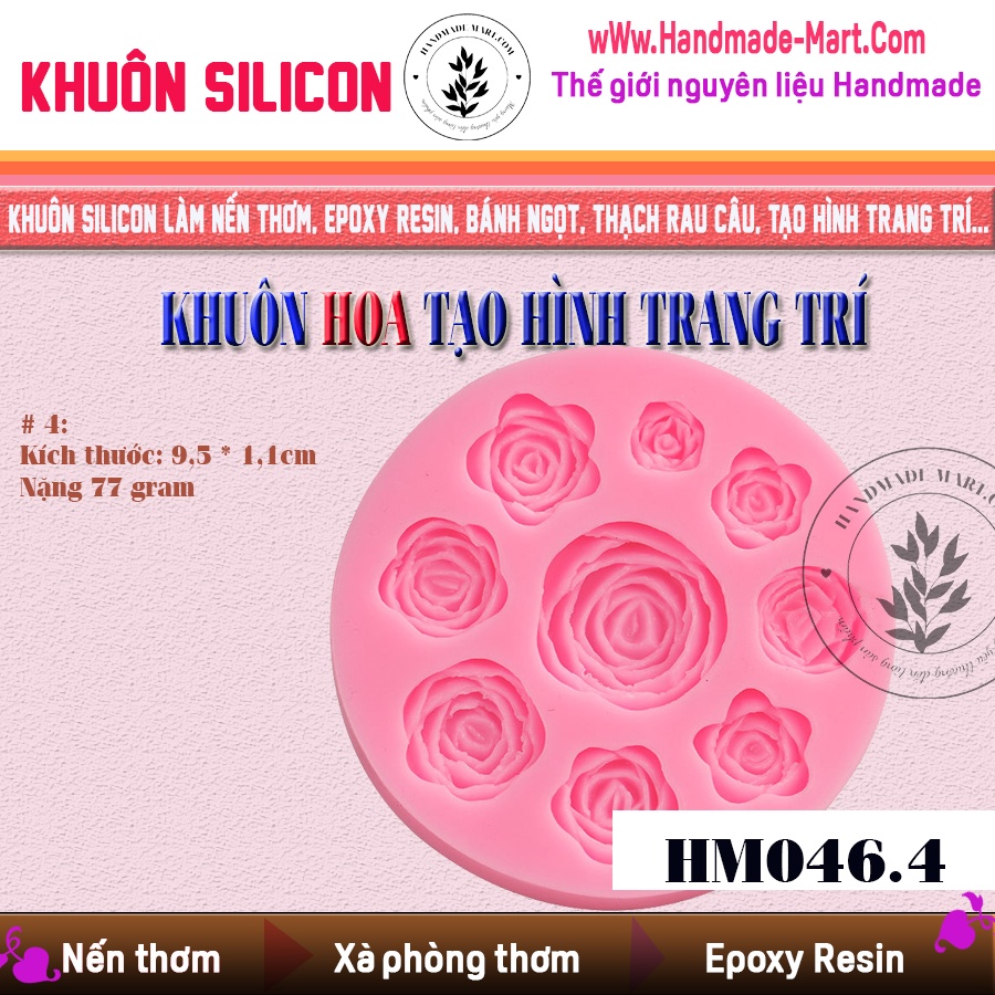 Khuôn silicon hoa nhí đủ loại dùng tạo hình trang trí handmade đẹp - HM046