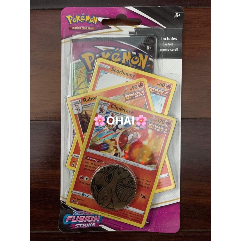 Blister 1 Pack Gói Thẻ Fusion Strike Kèm 3 Thẻ Promo Pokemon và Đồng Xu Chính Hãng