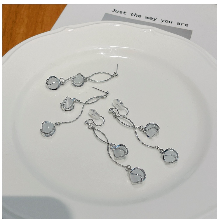 Bông Tai Tua Rua Đính Đá Opal Phong Cách Harajuku Cá Tính