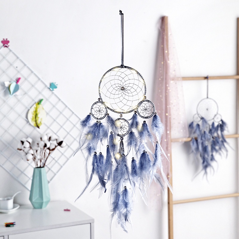 Dream Catcher Trang Trí Có Đèn Tặng Kèm Móc Dán