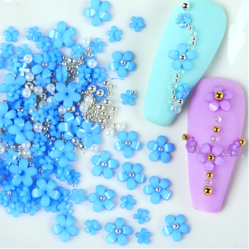 ✿ Miếng Dán Trang Trí Móng Tay Hình Hoa 3D Bằng Acrylic Nhiều Màu Xinh Xắn Cho Nữ