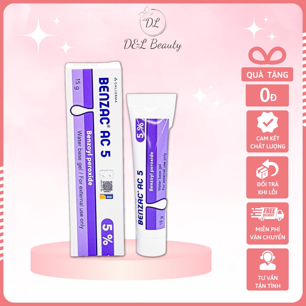 Gel ngừa mụn Benzac Ac 5% 15g chính hãng - benzoyl peroxide 5%