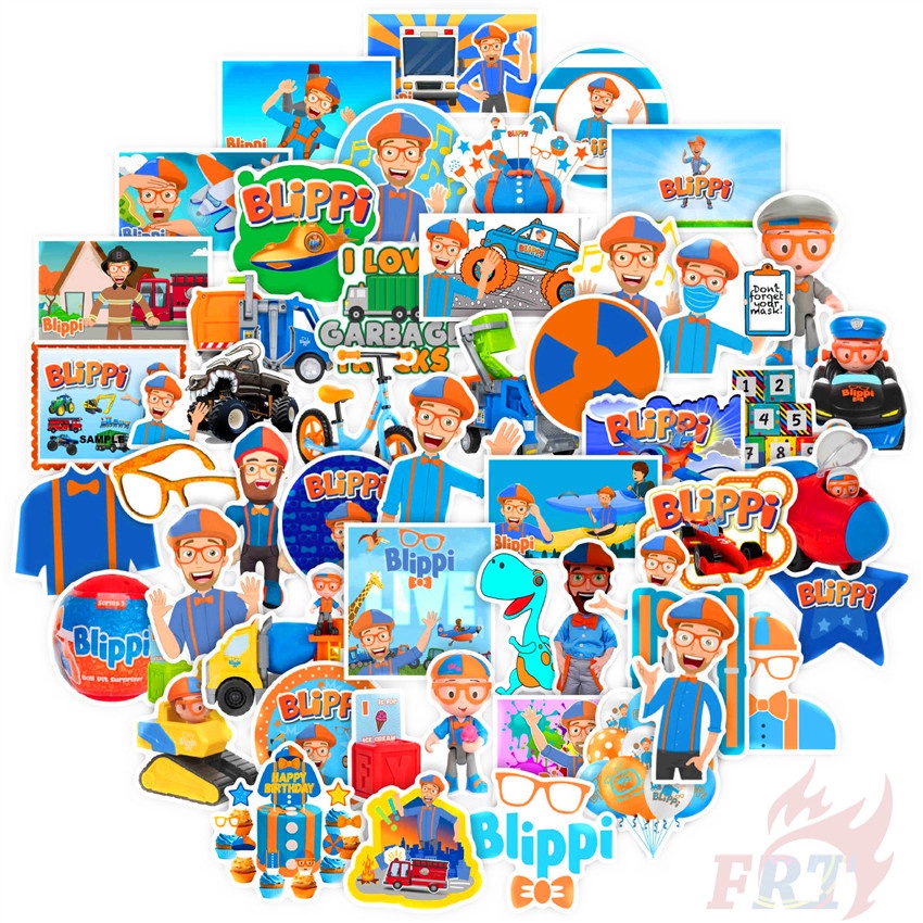Bộ 50 miếng dán Blippi Series 01 chương trình Tiếng anh vui nhộn cho trẻ em