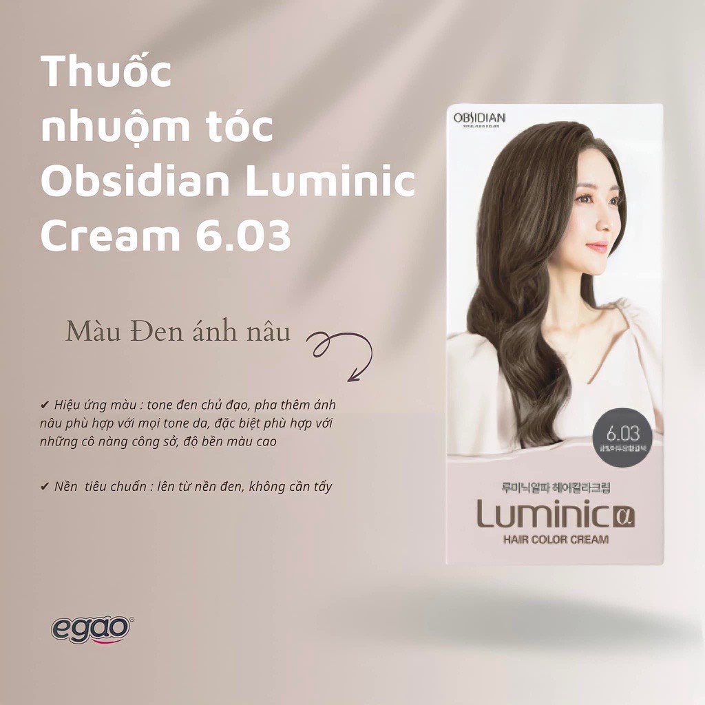 Nhuộm Tóc phủ bạc Obsidian Luminic Hair Color Cream Chính Hãng Hàn Quốc