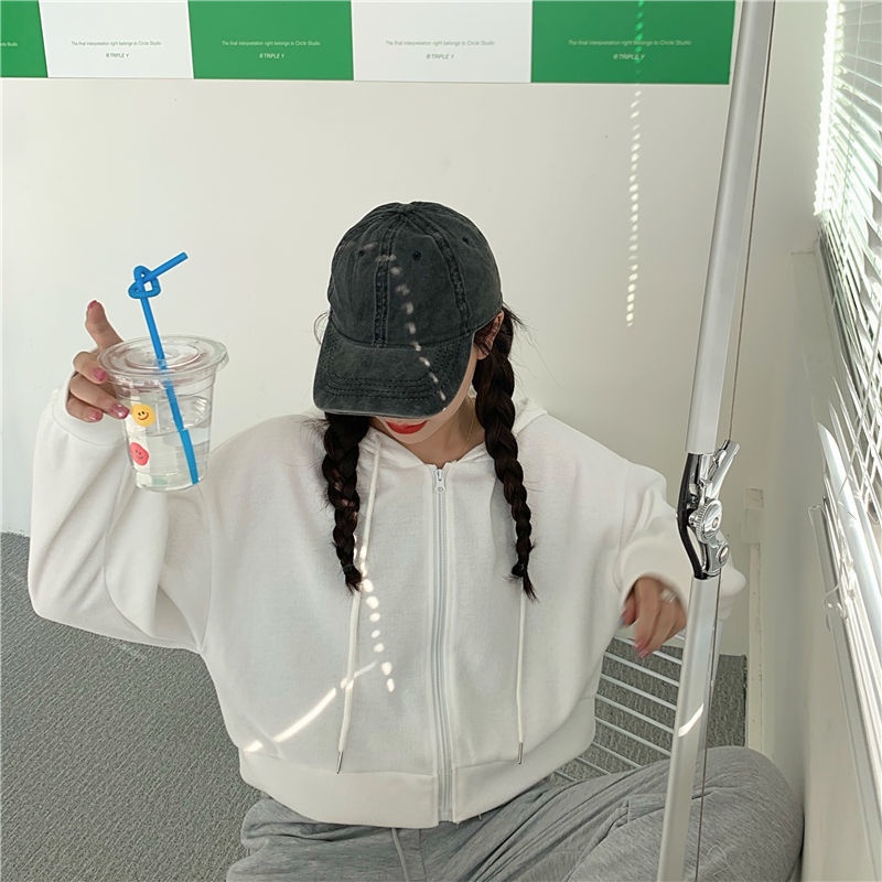 Áo khoác nữ dài tay có mũ trùm đầu màu tím