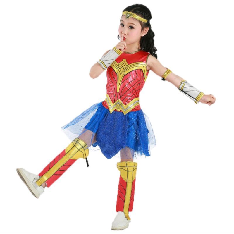 Trang phục Cosplay Siêu nhân Siêu Anh Hùng Captain Marvel cho bé gái