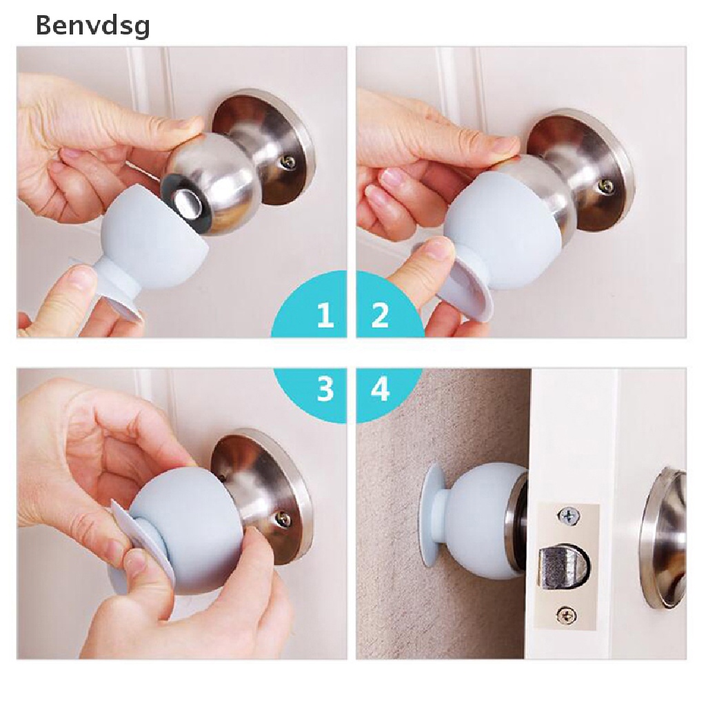Bộ 2 Miếng Đệm Cao Su Bảo Vệ Tay Cầm Cửa / Tường / Tay Nắm Cửa Chống Va Chạm