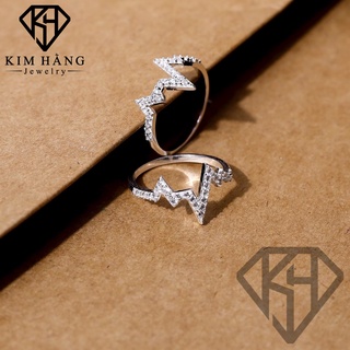 Nhẫn bạc nhịp tim đính đá