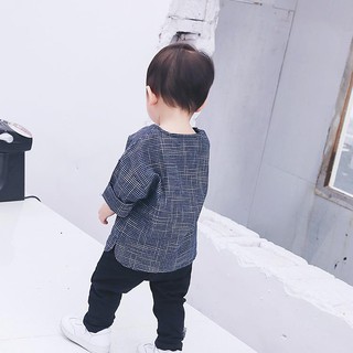 Áo bé trai bé gái chất linen