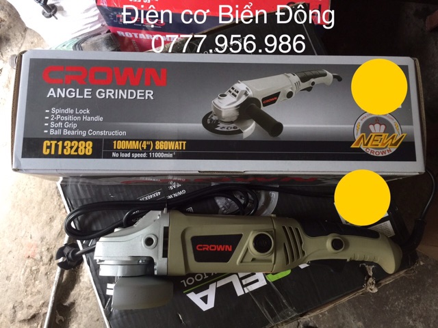 Máy mài 🌈 FREESHIP🌈 Máy mài góc cầm tay chính hãng Crown CT13288 công suất 860W công nghệ MỸ