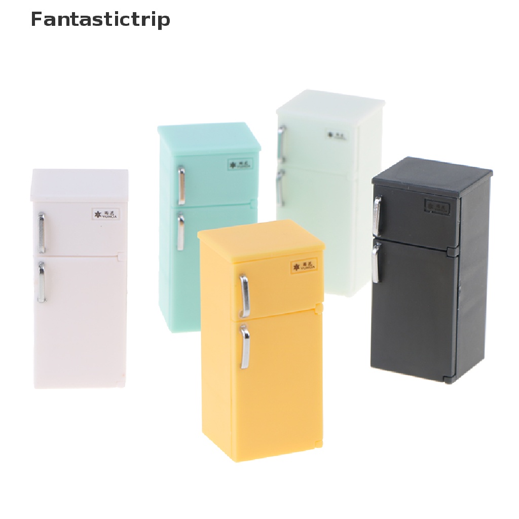 1 Tủ Lạnh mini Bằng Nhựa Nhiều Màu Trang Trí Nhà Búp Bê