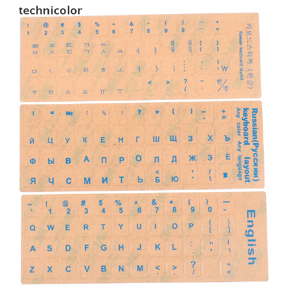 Miếng Dán Bàn Phím Trong Suốt In Chữ Tiếng Anh Nga Hàn Quốc