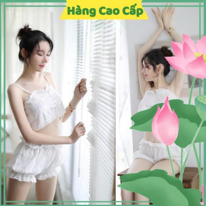Đồ Ngủ Nữ Sexy Bộ Đồ Ngủ Sexy Quần Đùi Áo Croptop Hai Dây Gợi Cảm | BigBuy360 - bigbuy360.vn