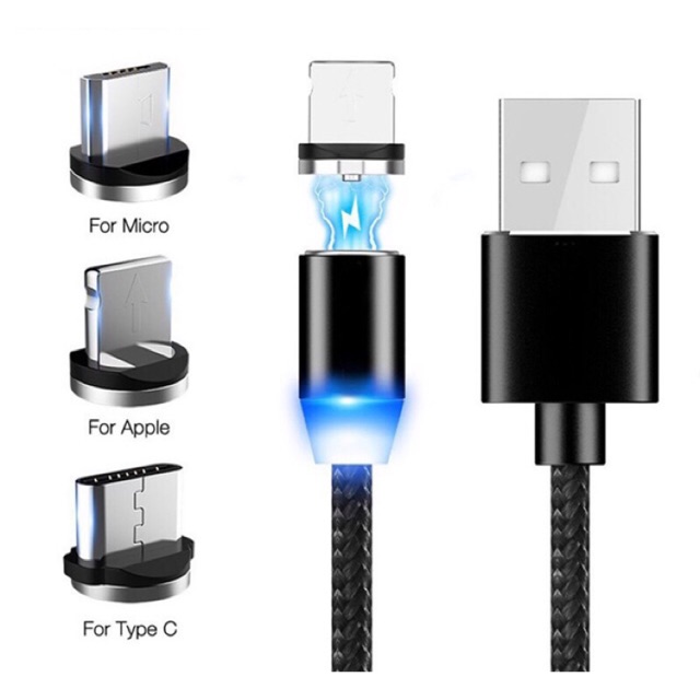 Cáp Sạc 3 đầu nam châm X Cable 360 [ 1 đổi 1 ]