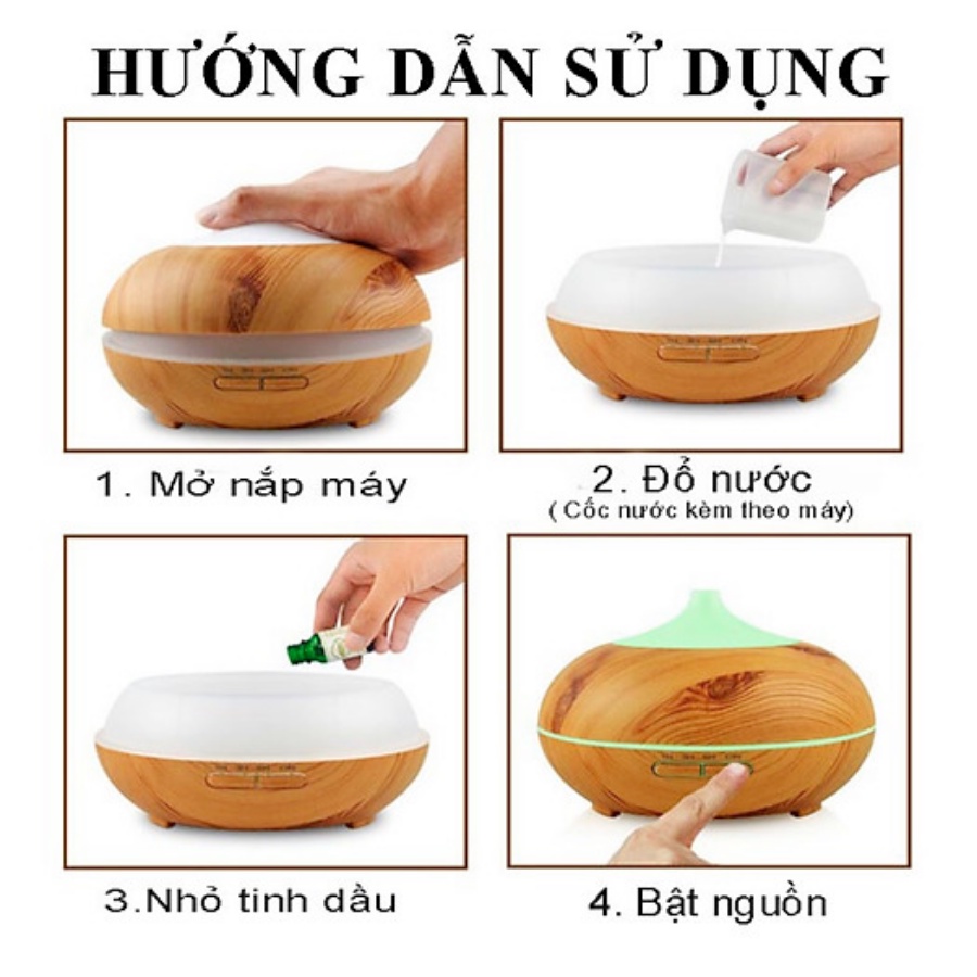 Máy Phun Sương Tạo Ẩm Khuếch Tán Tinh Dầu Cỡ Lớn: Phun Tinh Dầu Toả Hương Thơm Cho Phòng Ngủ, Phòng Khách