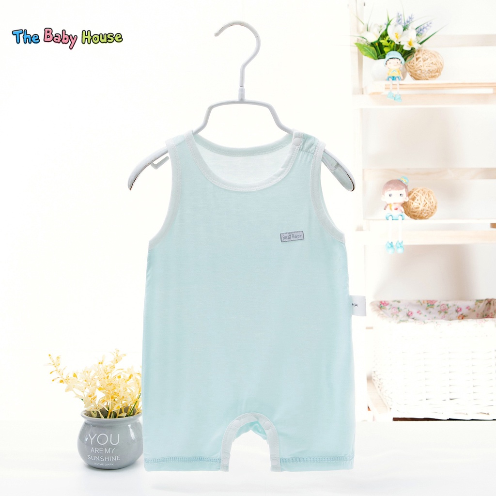 Bộ Áo Liền Thân Cho Bé  𝐅𝐑𝐄𝐄𝐒𝐇𝐈𝐏 Bodysuit Không Tay Cotton Lạnh Phong Cách Đơn Giản Thoải Mái Dễ Thương Cho Bé