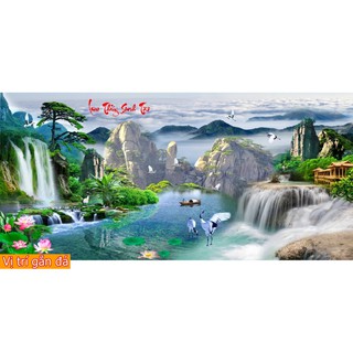 Tranh đính đá Lưu Thuỷ Sinh Tài 150x75cm VS035