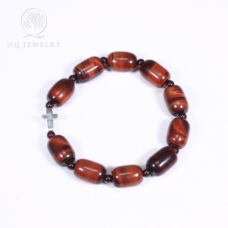 Vòng mân côi - chuỗi mân côi màu nâu đỏ mix thánh giá NQ Jewelry