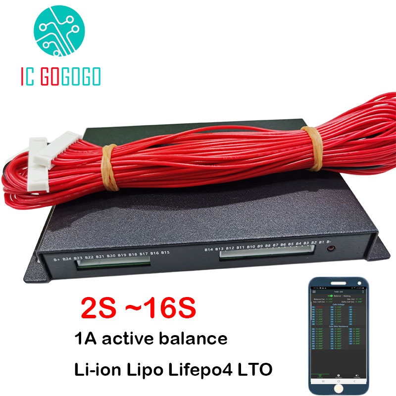 1a 2a cân bằng 2s ~ 16s pin lithium bộ cân bằng hoạt động ứng dụng bluetooth bms li-ion lipo lifepo4 lto cân bằng jk 4s 7s 8s 10s 13s