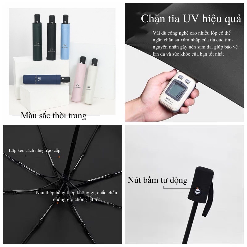 Dù Gấp Gọn Ô Dù Che Mưa Chống Tia UV Chống Thấm Cao Cấp Moda.H