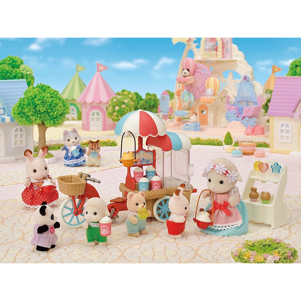 Sylvanian Families Xe Bán Bắp Rang Pom Pom Popcorn Cycle