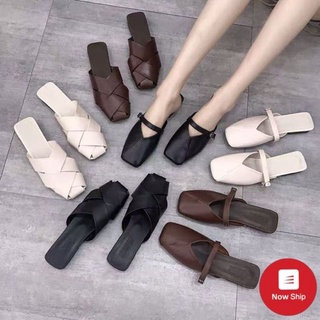 DÉP SỤC NỮ CÓ QUAI MŨI VUÔNG MŨI ĐAN THỜI TRANG CAO CẤP GS11