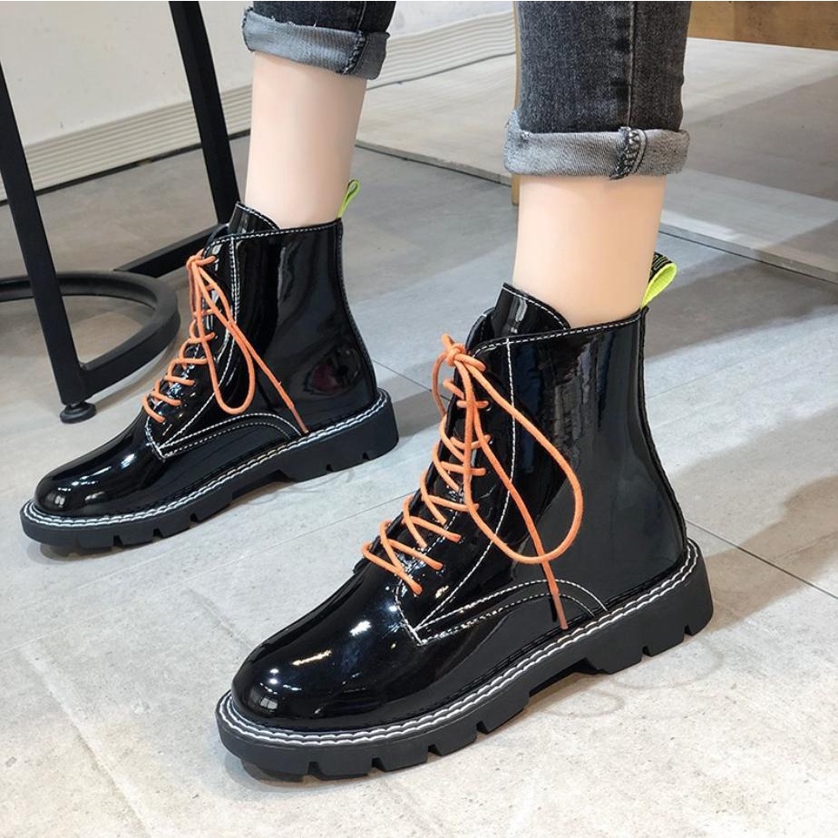 Boots nam nữ cao cổ ulzzang cao cấp - Bốt đôi da bóng, da lì - Boot nữ nam thời trang