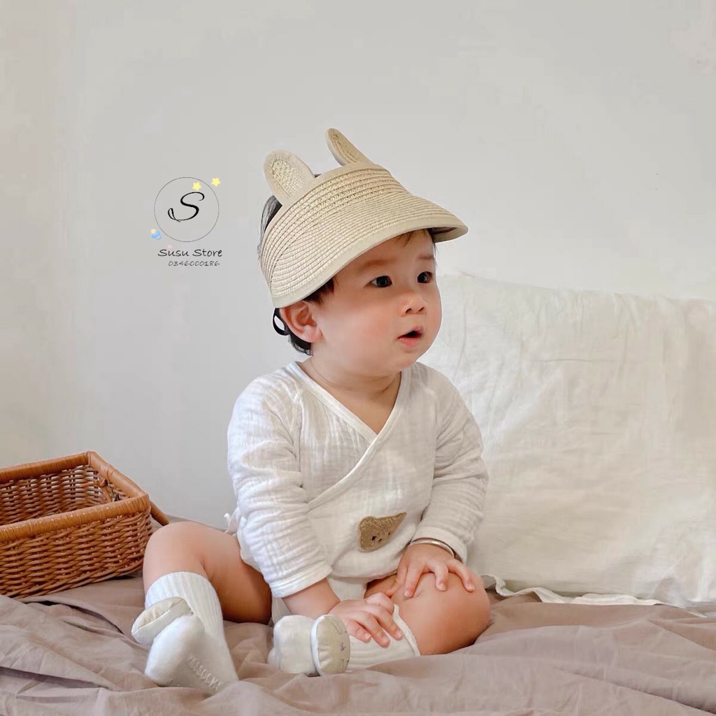Mup 133 : Mũ cói đi biển cho bé vòng đầu từ 46-51cm