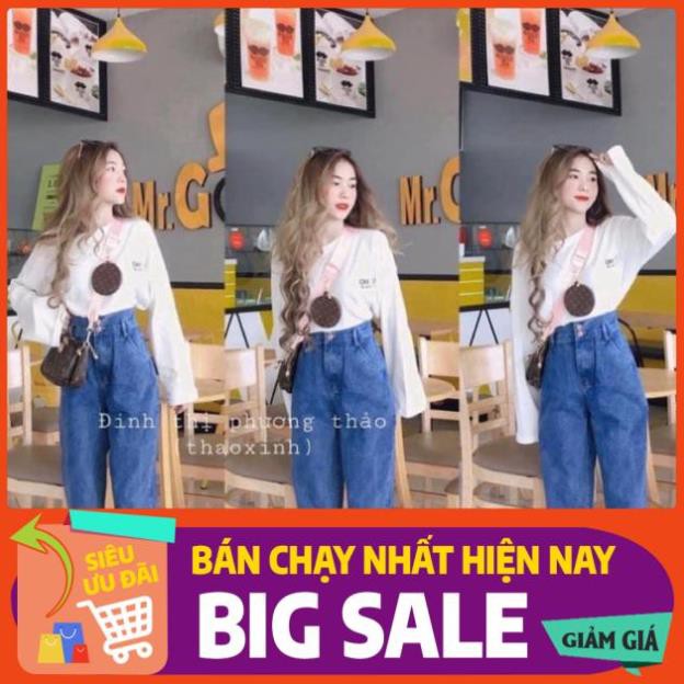 Quần jean boy cạp cao 2 khuy