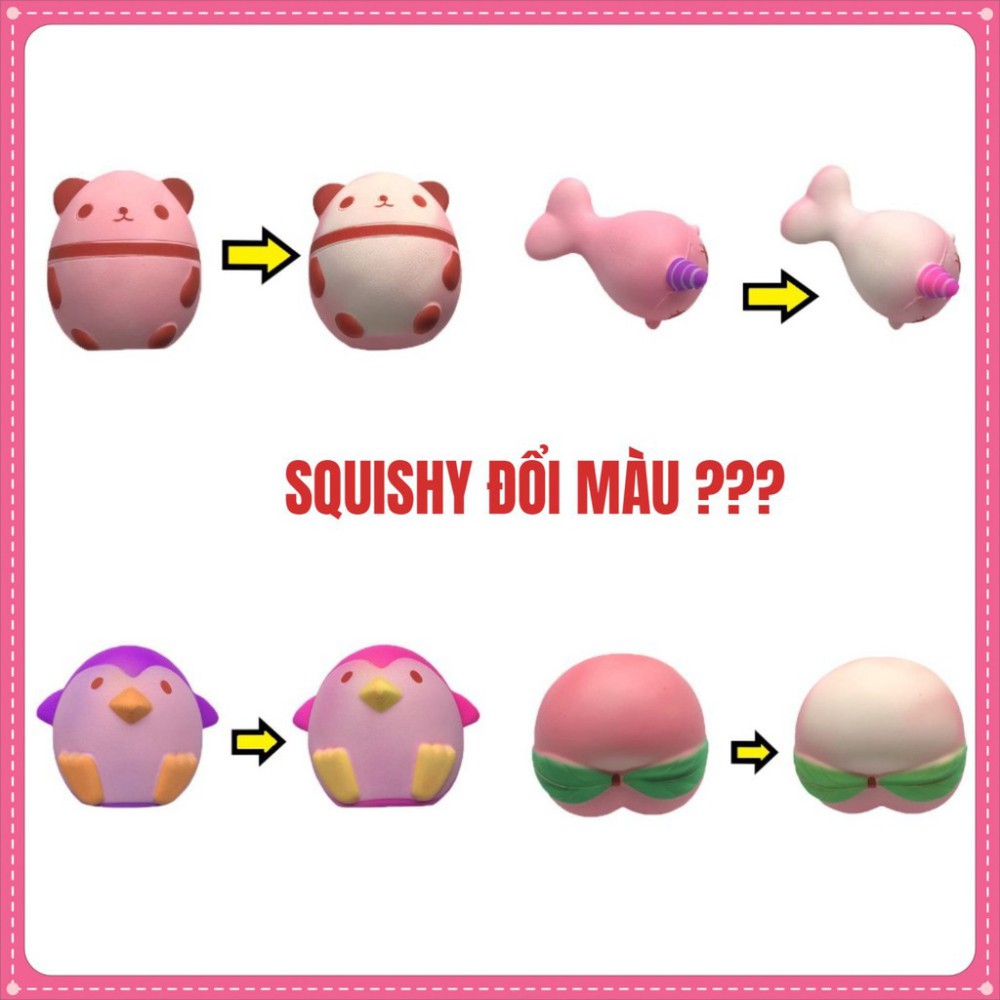 Squishy đổi màu 10cm siêu mềm và chậm tăng